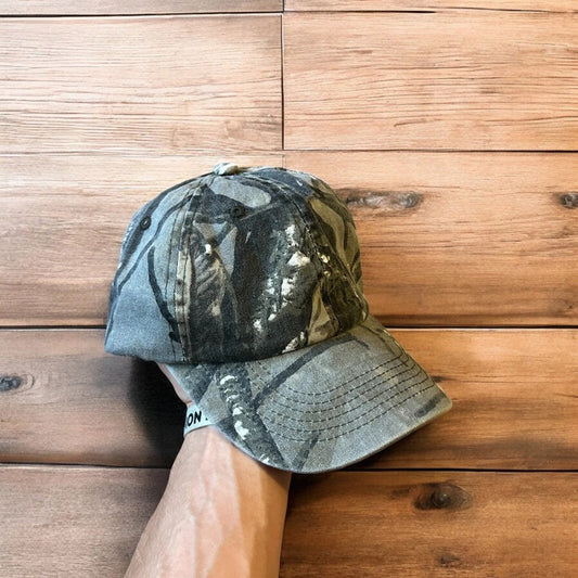 Vintage style Camo military cap hat in grey colourway. One size.