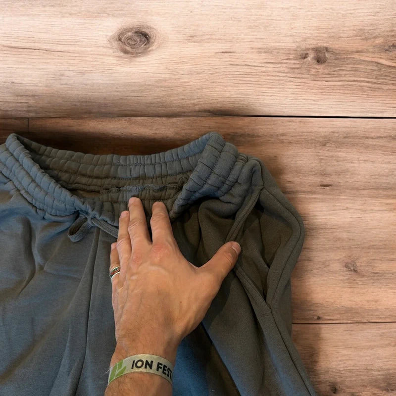 Incredible super baggy wide leg Korean joggers in dark grey.