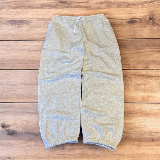 Incredible baggy wide leg Korean joggers in marl grey.