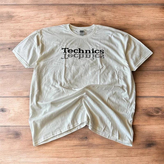 Technics Music Dj tshirt in white with front graphic print.