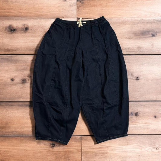 Incredible super baggy wide leg balloon fit jeans in dark blue wash.