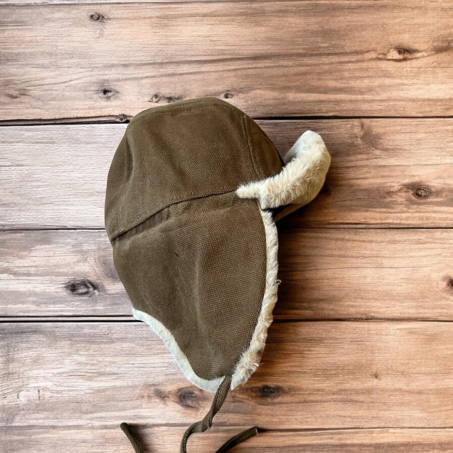 Russian ushanka trapper ear flap winter hat in brown/beige colour way. 55-59cm