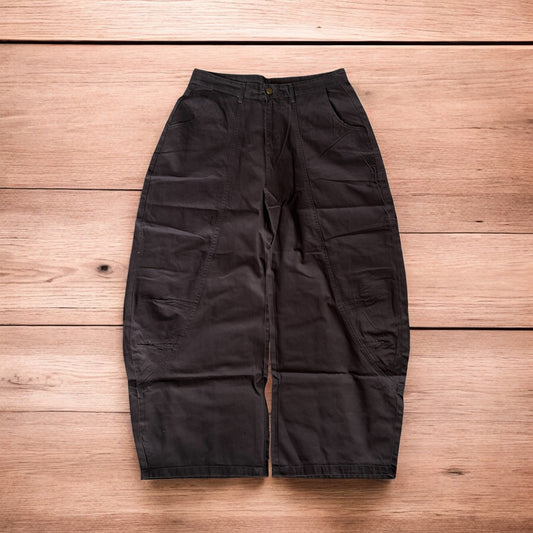 Vintage Military style baggy wide leg cargo trousers in grey.