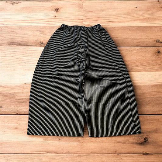 Super baggy wide leg pinstripe Korean joggers in black/white.