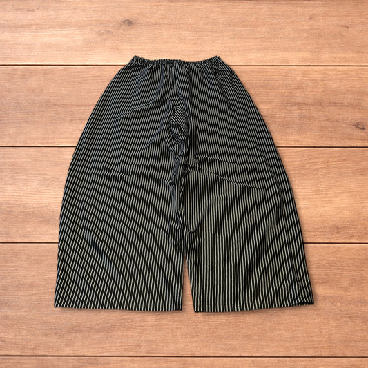 Super baggy wide leg pinstripe Korean joggers in black/white.