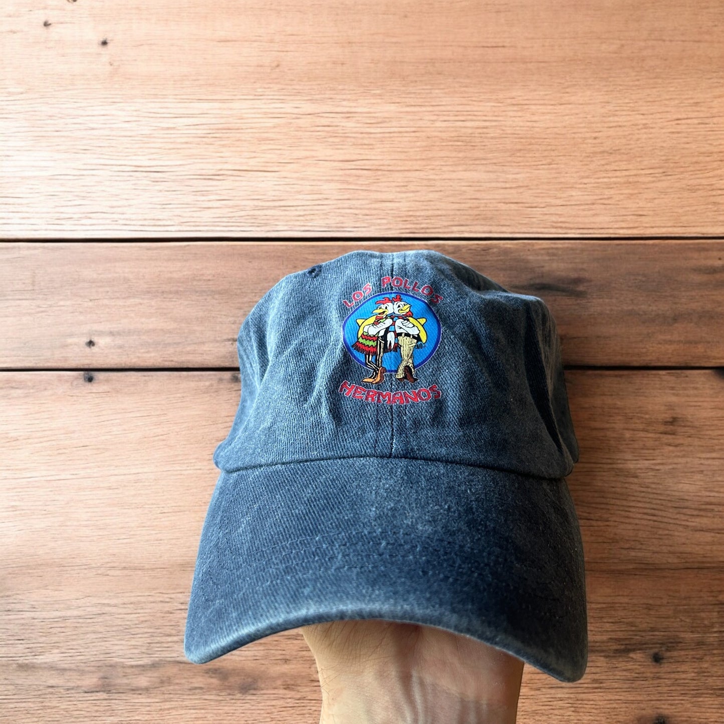 Vintage style Los Pollos Hermanos cap hat in navy blue. One size.
