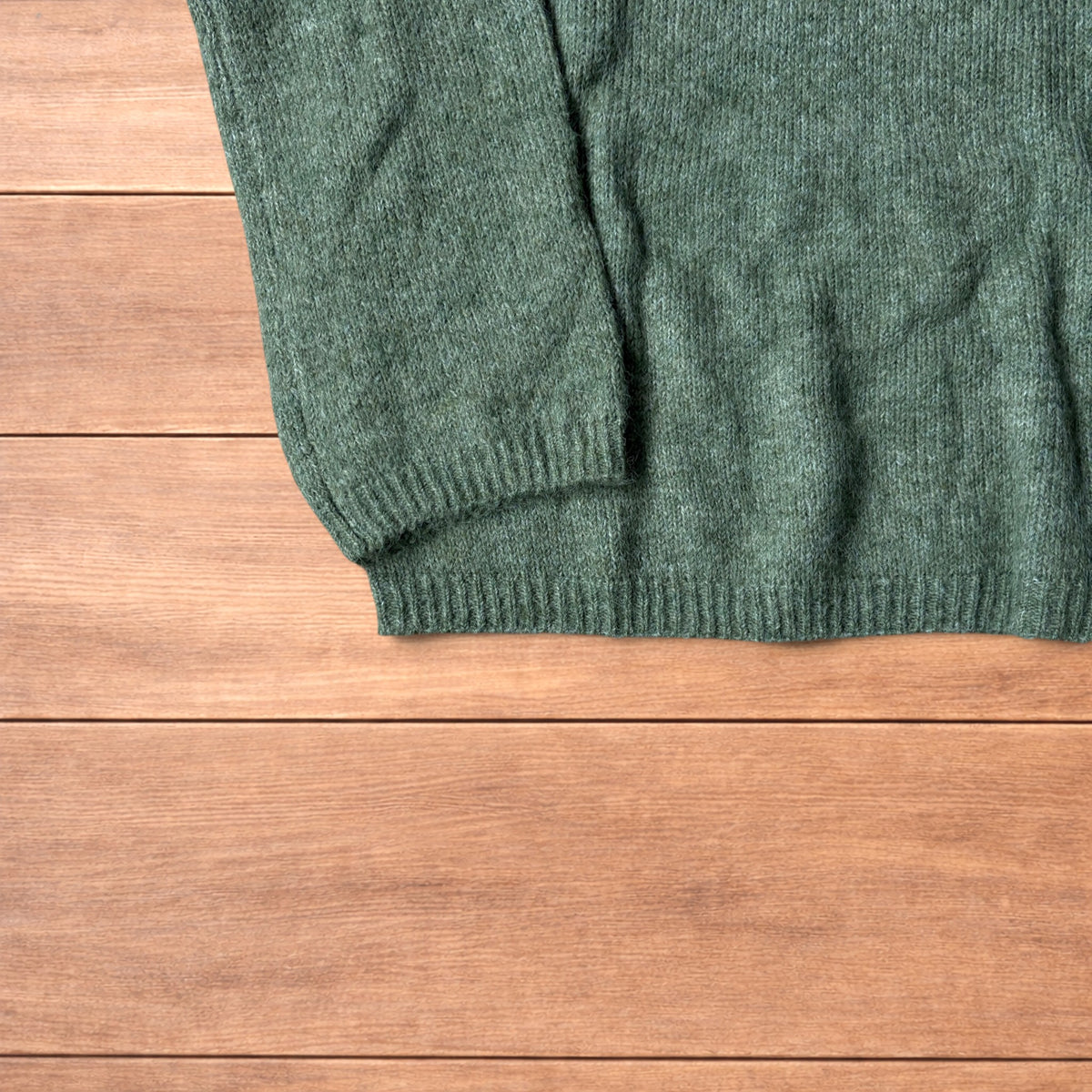 Vintage style knitted sweater jumper in khaki green.