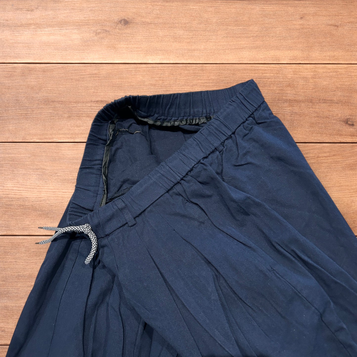 Incredible super baggy wide leg parachute trousers in dark blue wash.