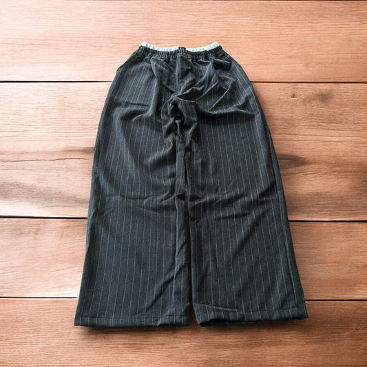 Lovely baggy wide leg pinstripe lounge pants trousers in dark grey.
