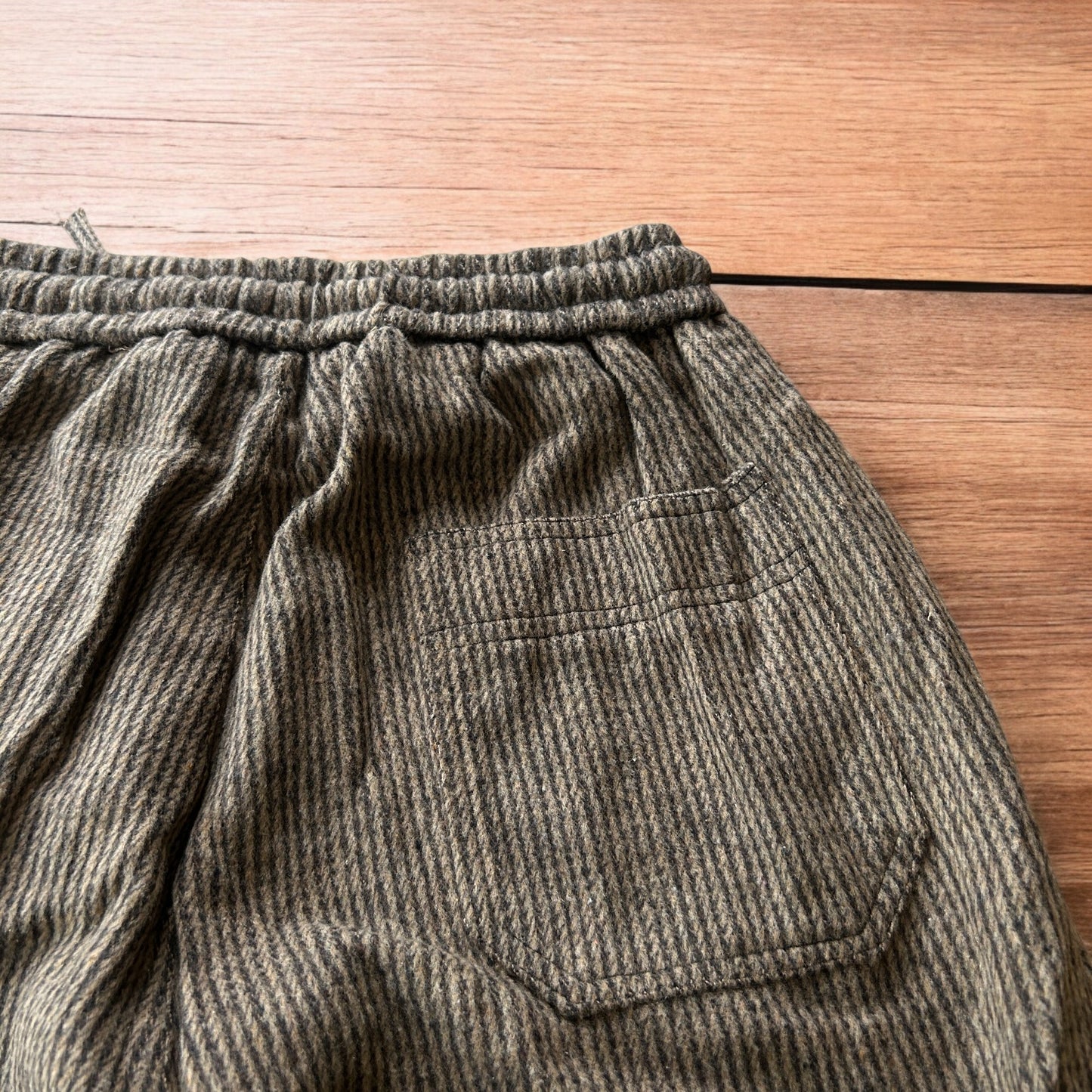 Lovely baggy wide leg woolly lounge pants joggers with stripes in brown.