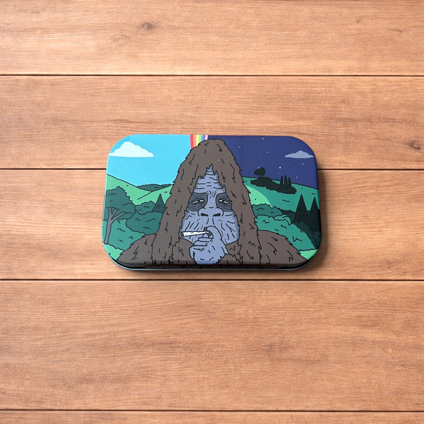 The Big Lez Show Sassy Sasquatch storage tin box.