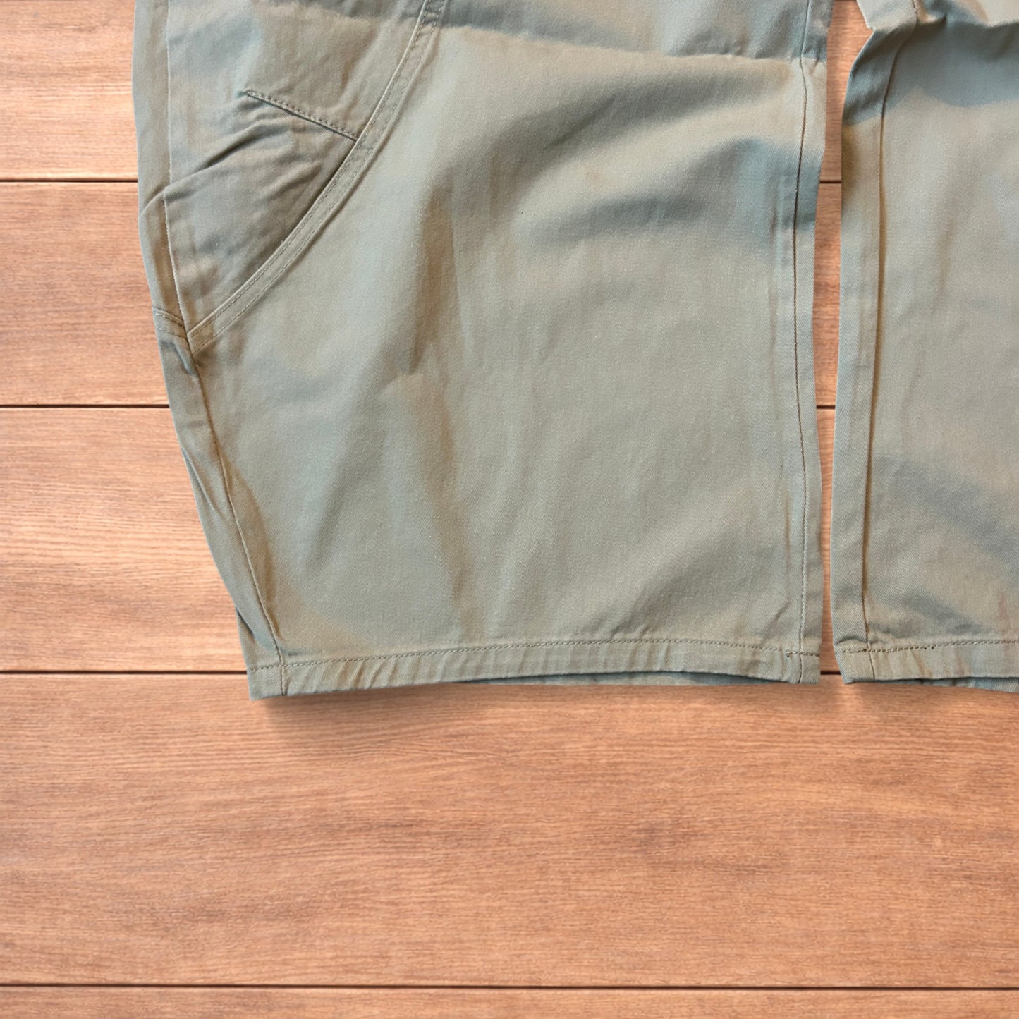 Vintage Military style baggy wide leg cargo trousers in beige.