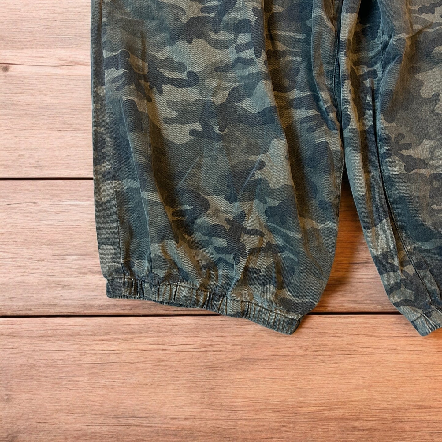 Super baggy wide leg parachute joggers trousers in army camo.
