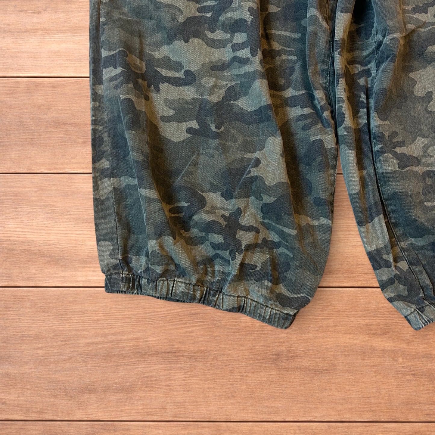 Super baggy wide leg parachute joggers trousers in army camo.