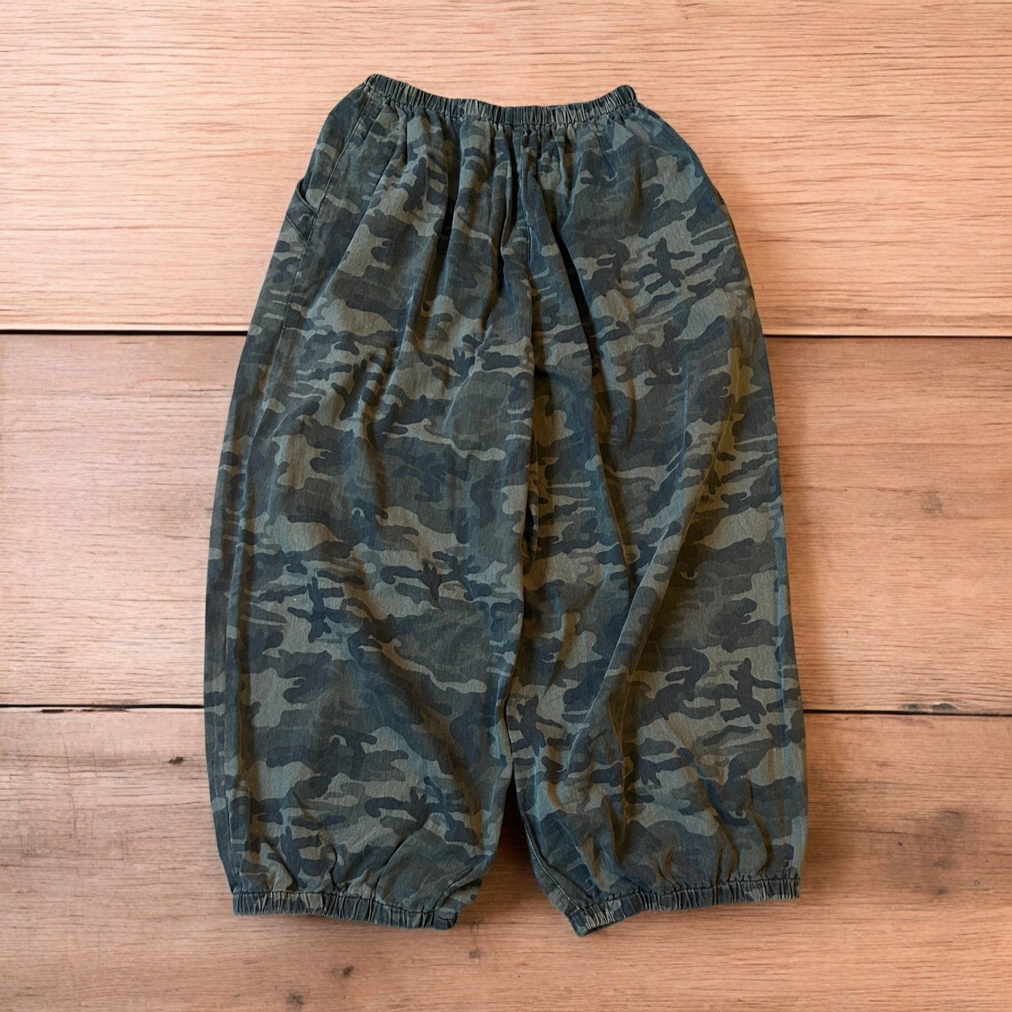 Super baggy wide leg parachute joggers trousers in army camo.