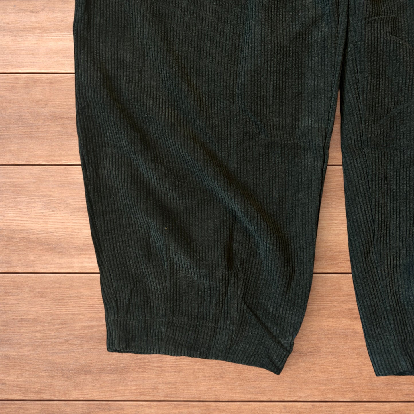 Super baggy wide leg skater corduroy trousers in khaki green.
