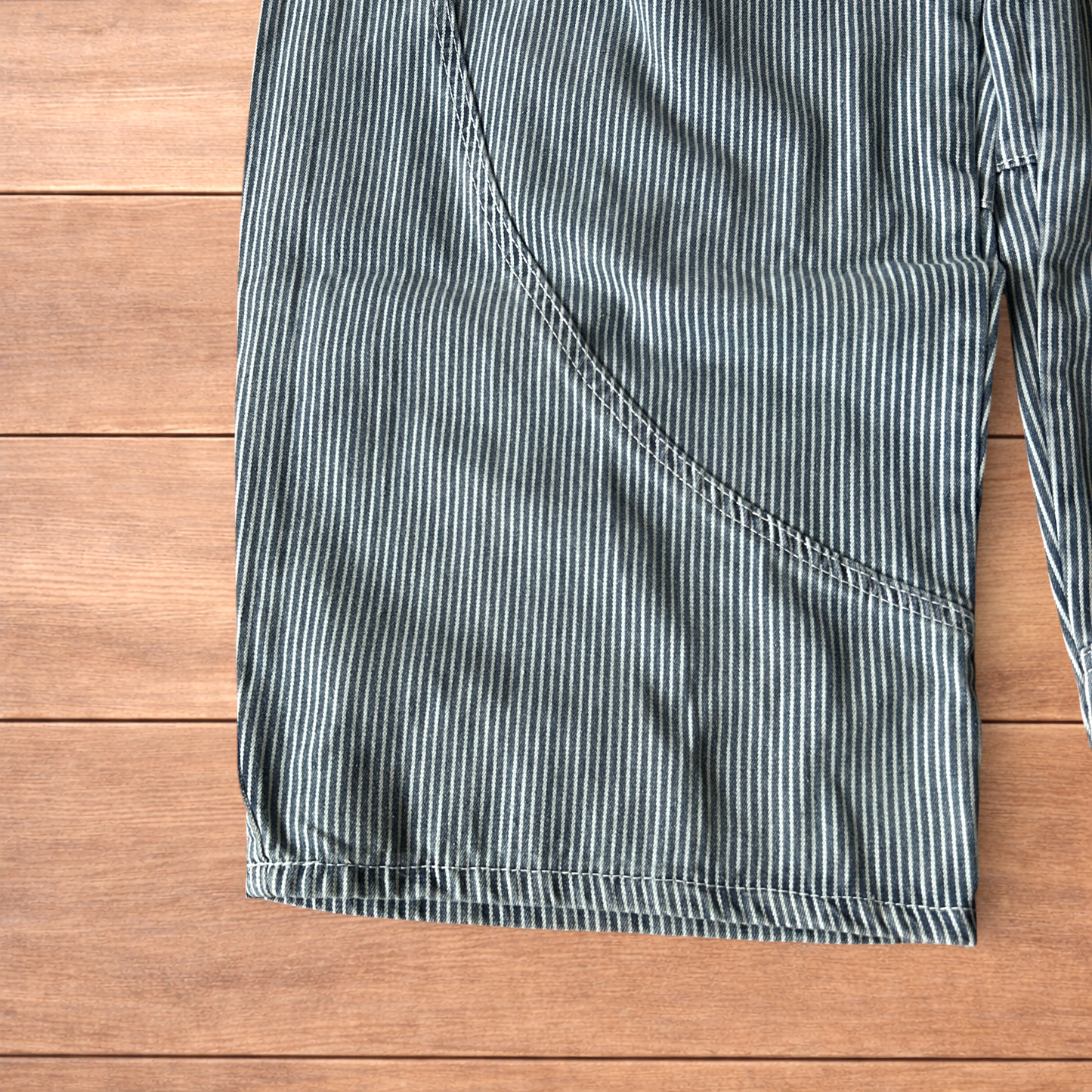 Incredible super baggy wide leg pinstripe cargo trousers in blue/white.