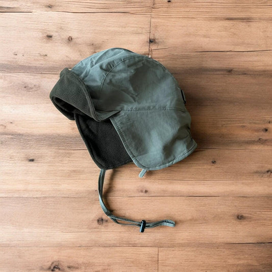 Insane Military Pilot Trapper padded hat cap in khaki green. One size.