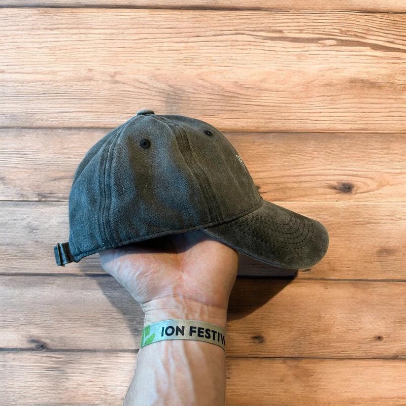 Vintage style Technics music dj cap hat in washed grey. One size.