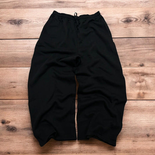 Incredible super baggy wide leg Korean joggers in black.