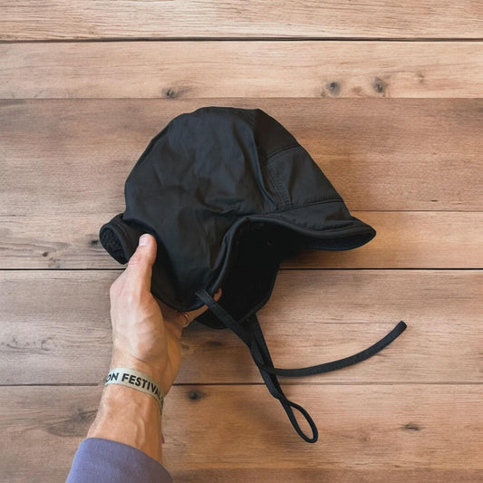 Insane Russian Trapper Korean padded fluffy hat cap in black. One size.