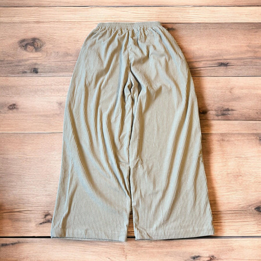 Super baggy wide leg relaxed fit corduroy trousers joggers in beige/cream.