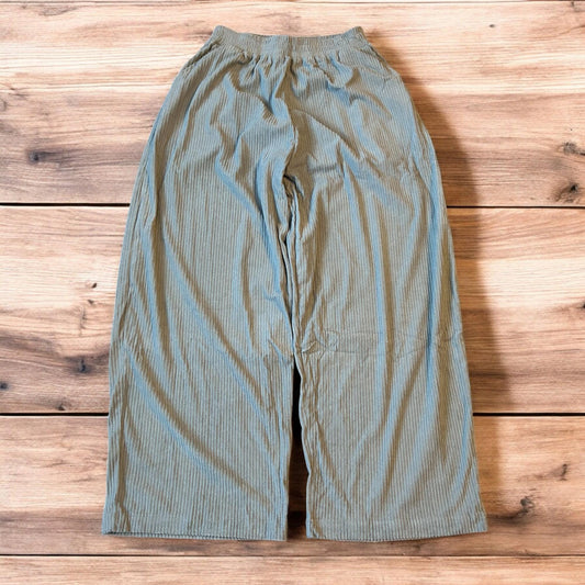 Super baggy wide leg relaxed fit corduroy trousers joggers in light blue.
