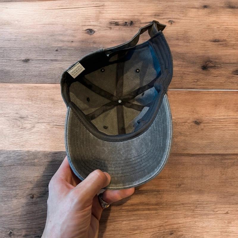 Vintage style Technics music dj cap hat in washed grey. One size.