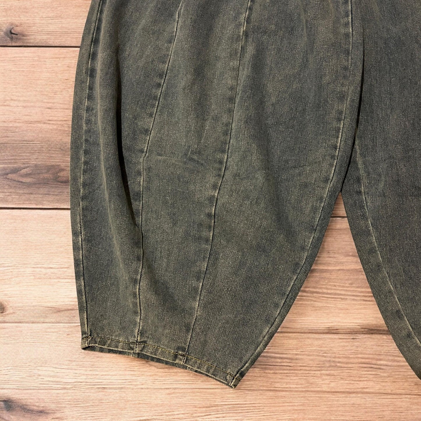 Incredible super baggy wide leg balloon fit jeans in washed mid blue.