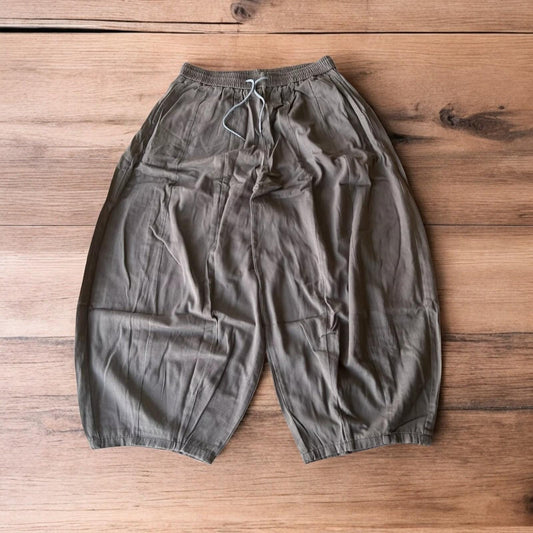 Incredible super baggy wide leg parachute trousers in grey.
