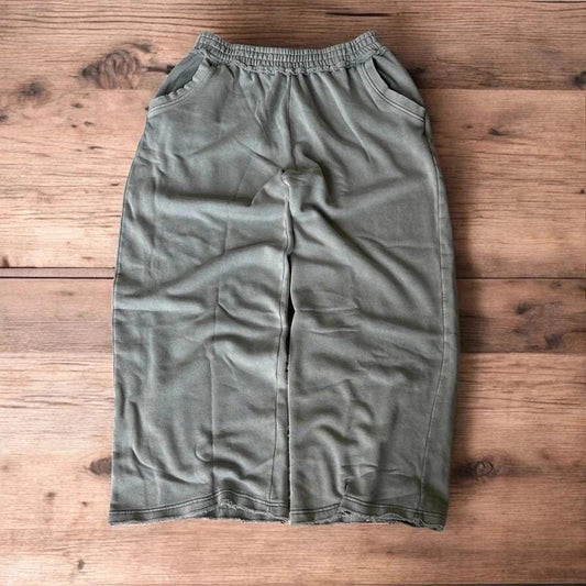 Incredible super baggy wide leg Korean joggers in dark grey.