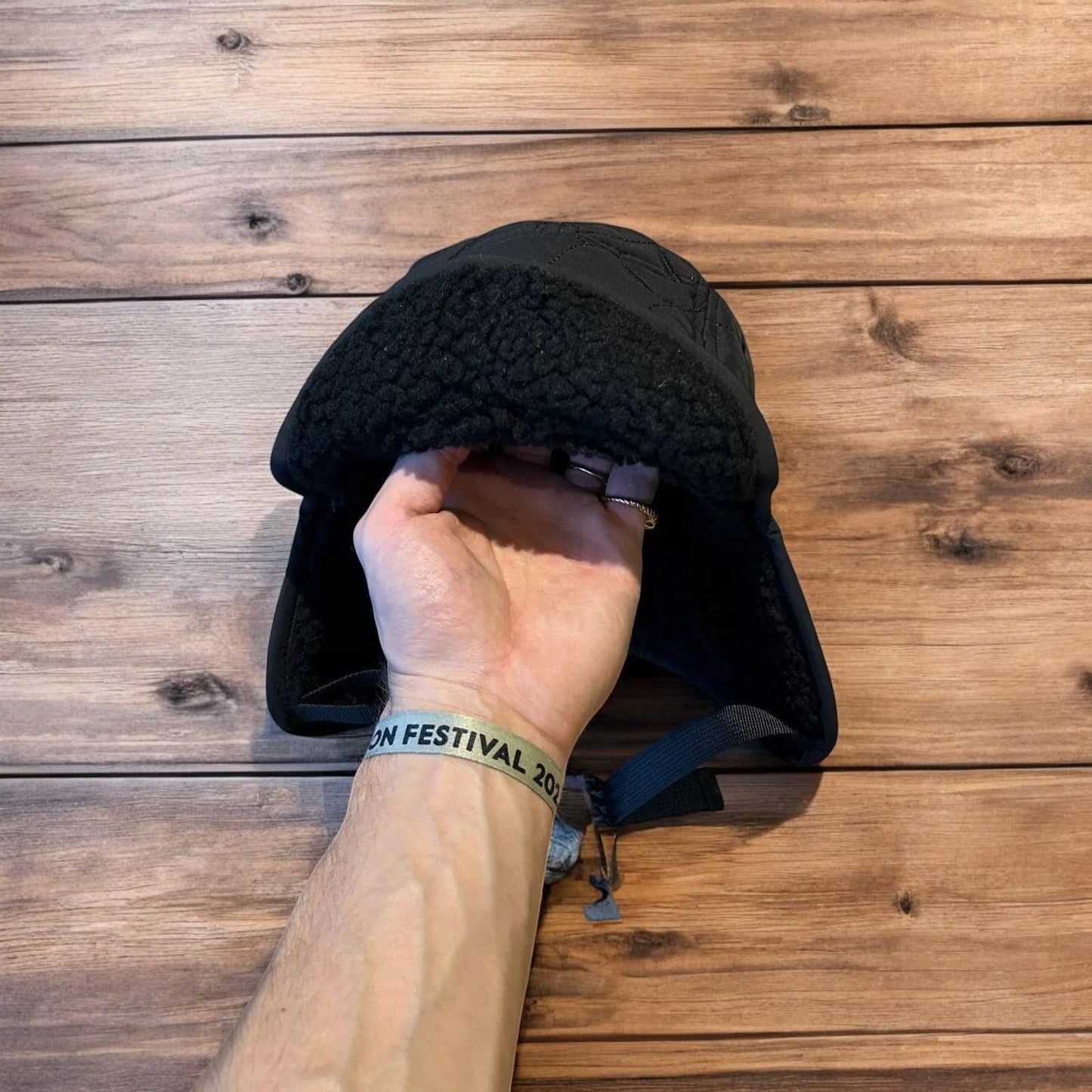 Insane Russian Trapper Korean padded fluffy hat cap in black. One size.