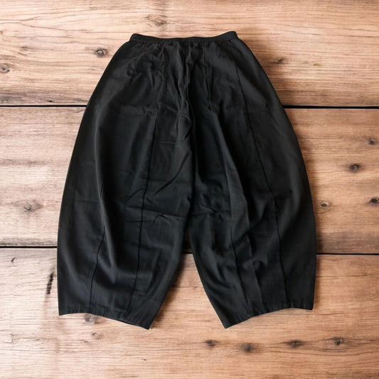 Incredible super baggy wide leg parachute trousers in black.