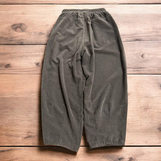 Super baggy wide leg skater corduroy trousers in grey.