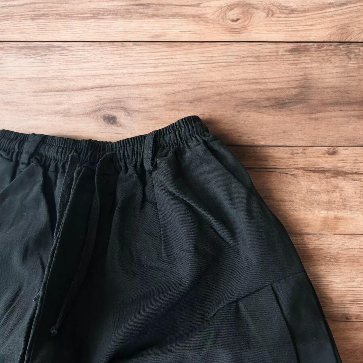 Incredible super baggy wide leg workwear trousers in black.