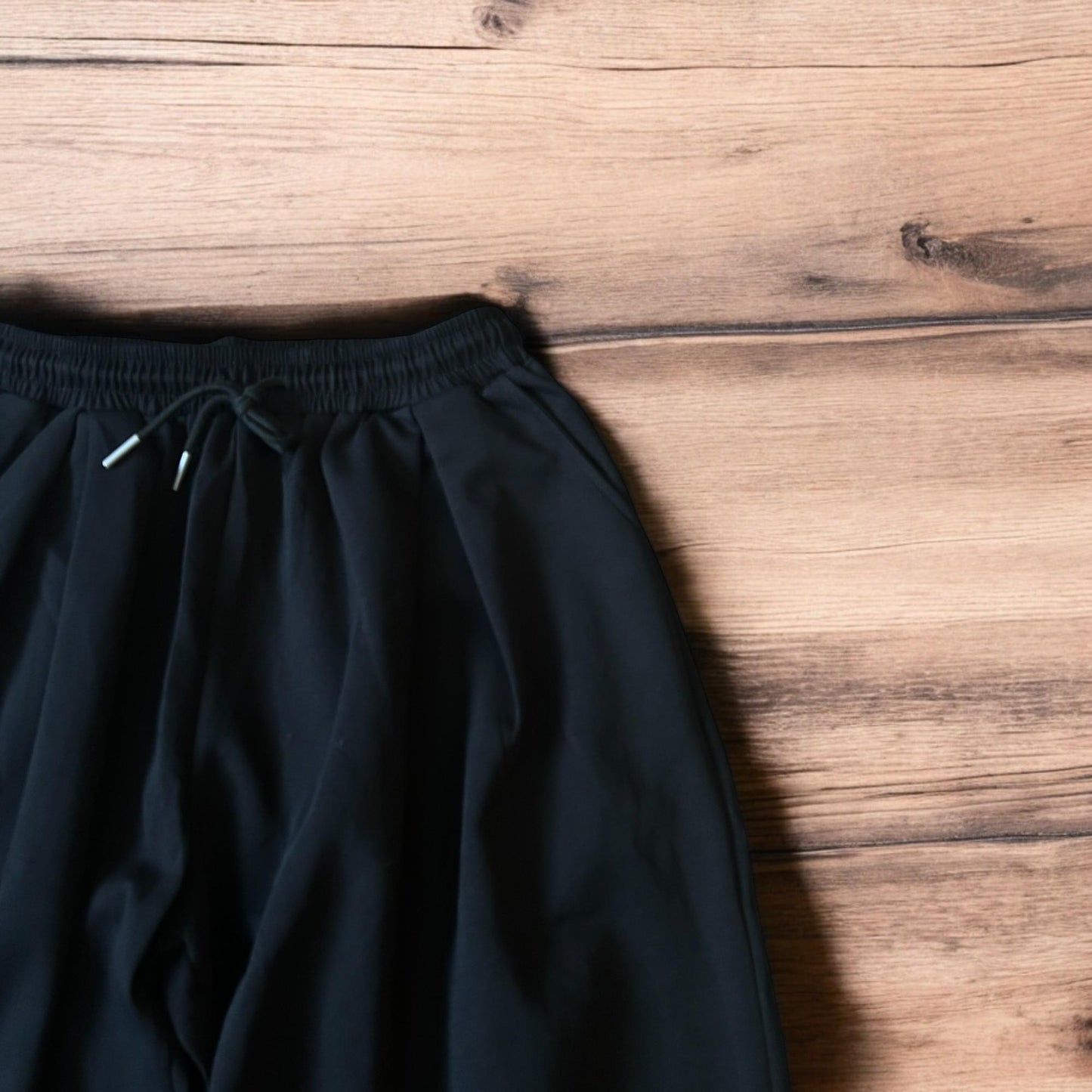Insane Korean super baggy wide leg joggers in black.
