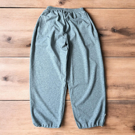 Insane Korean super baggy wide leg joggers in marl grey.