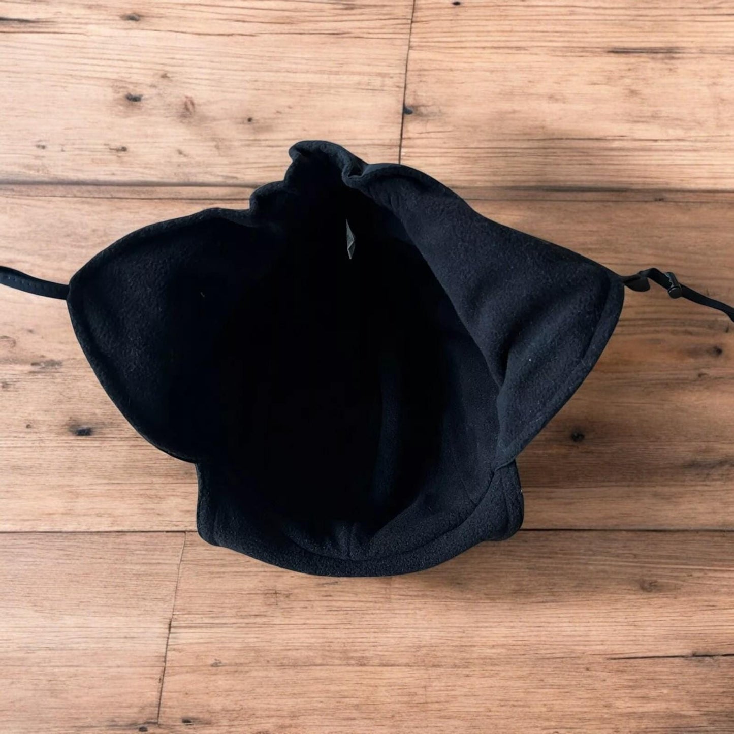 Insane Military Pilot Trapper padded fluffy hat cap in black. One size.