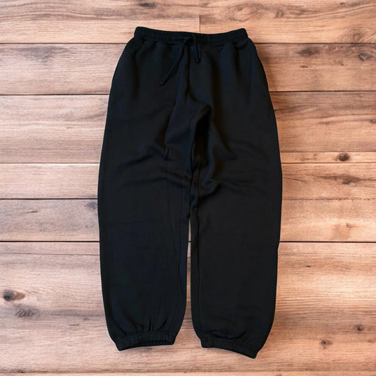 Incredible baggy wide leg Korean joggers in black.