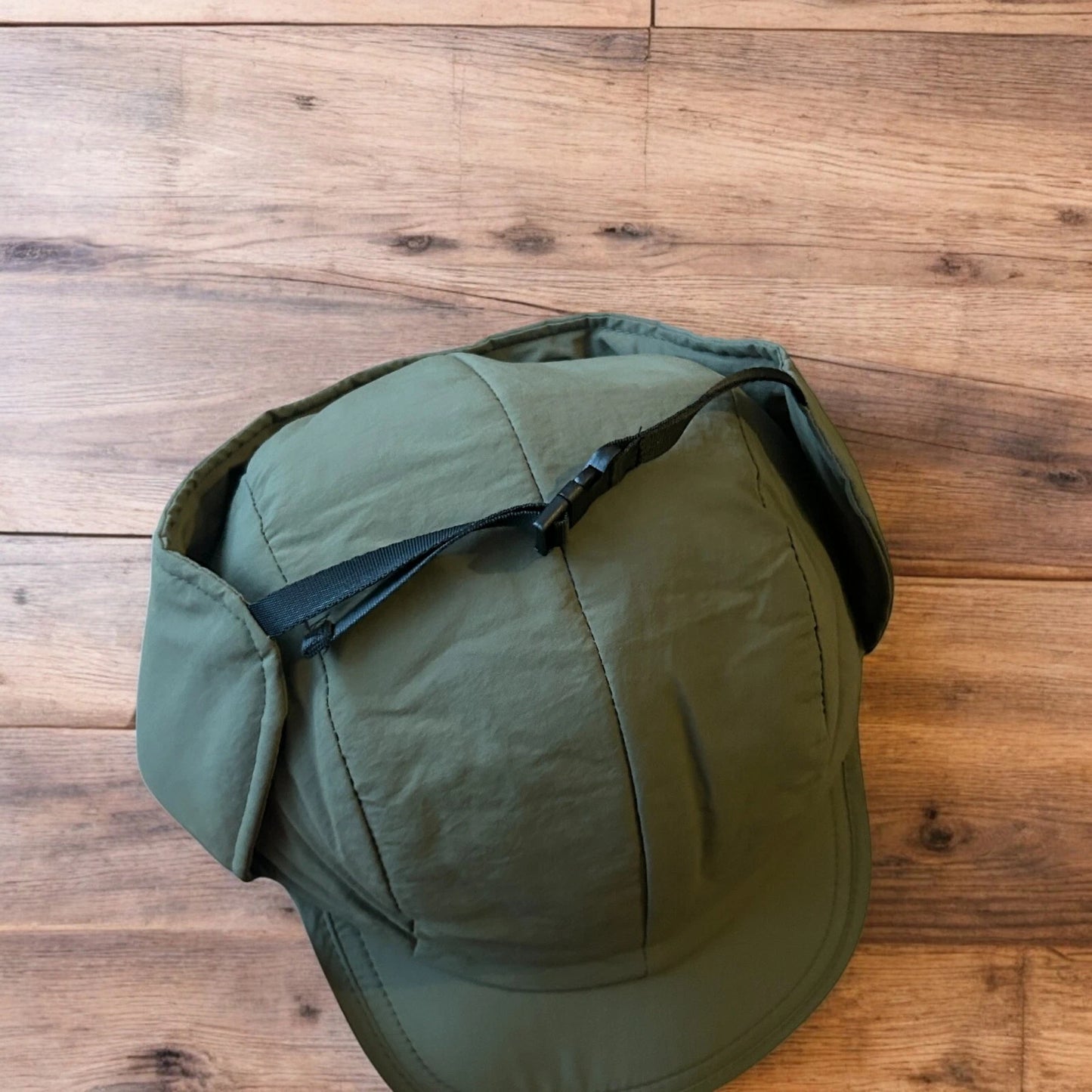 Insane Russian Trapper Korean padded hat cap in khaki green. One size.