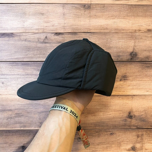 Insane Russian Trapper Korean padded hat cap in black. One size.