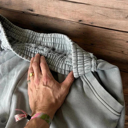 Incredible super baggy wide leg Korean joggers in dark grey.