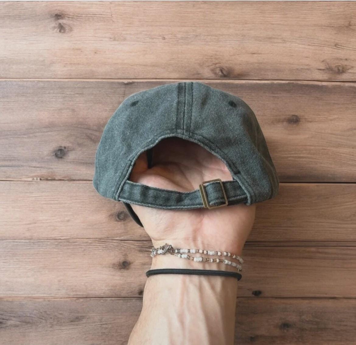 Vintage style Milf fishing cap hat in washed grey. One size fits all.