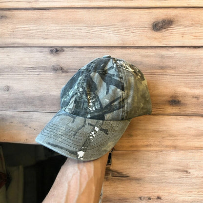 Vintage style Camo military cap hat in grey colourway. One size.