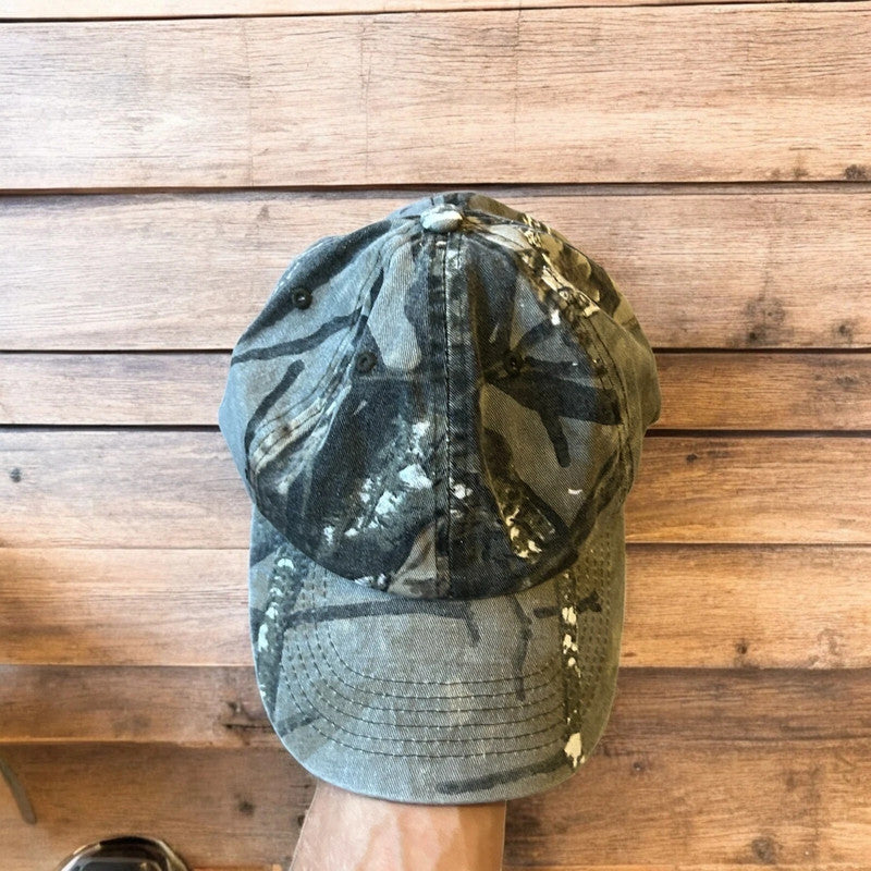 Vintage style Camo military cap hat in grey colourway. One size.