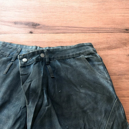 Super baggy vintage style wide leg skater fit jeans in faded washed dark blue/grey.