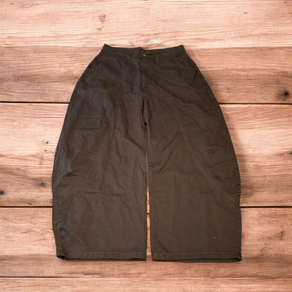 Vintage Military style baggy wide leg cargo trousers in grey.