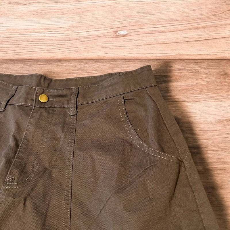 Vintage Military style baggy wide leg cargo trousers in grey.