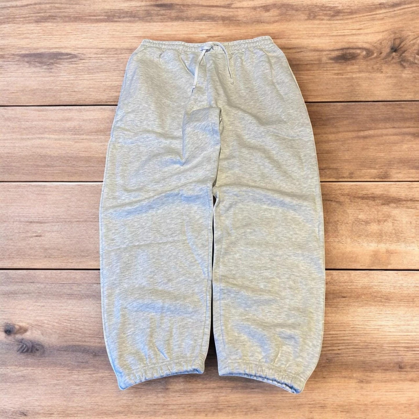 Incredible baggy wide leg Korean joggers in marl grey.