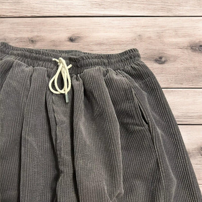Super baggy wide leg skater corduroy trousers in grey.